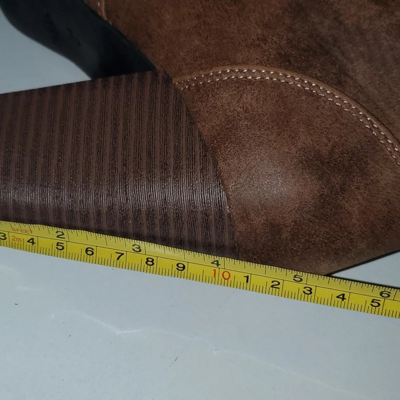 Hot Tomato Chunky Heel Lace Up Ankle Booties Size 9W - Picture 13 of 14